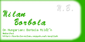 milan borbola business card